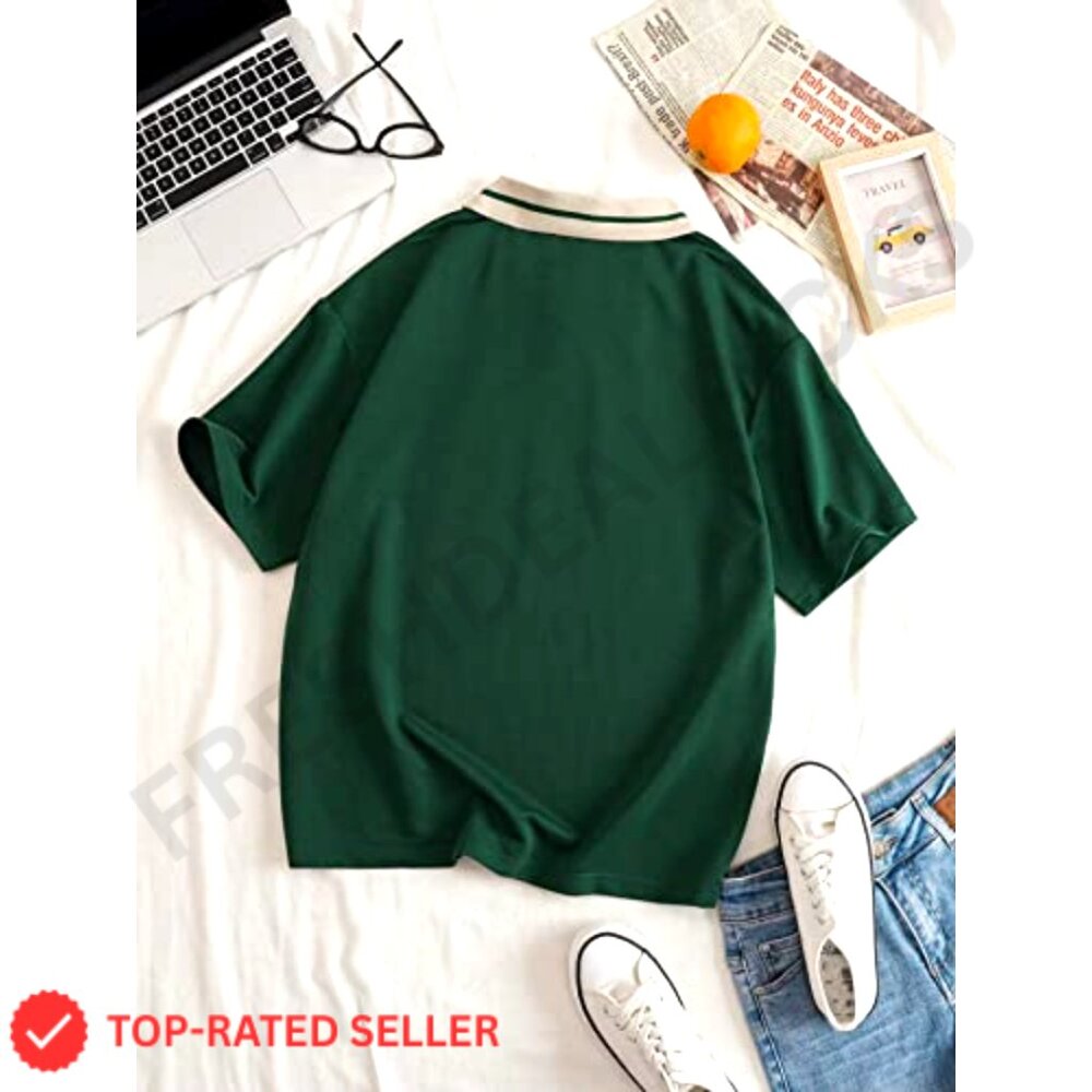 Oversized Rugby Shirt Short Sleeve Collared Jersey Y2K Vintage Graphic Tee - Picture 2 of 6